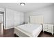 Cozy bedroom with hardwood floors, natural light, and white furniture set for comfort at 4466 Woodland Bank Blvd, Buford, GA 30518
