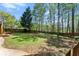 Flat backyard features new grass and a privacy fence at 5381 Fawn Meadow Ln, Powder Springs, GA 30127