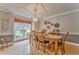 Elegant dining room with wainscoting, hardwood floors, and views of the landscaped yard at 4327 Saint Michaels Dr, Lilburn, GA 30047