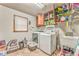 Well-equipped laundry room with modern washer, dryer and ample storage space at 4327 Saint Michaels Dr, Lilburn, GA 30047