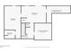 Basement floor plan featuring a living room, bedroom, bathroom, and unfinished storage spaces at 60 Bartlett Way, Dallas, GA 30157
