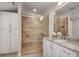 Modern bathroom with a glass shower, and granite countertops at 1802 N Akin Ne Dr, Atlanta, GA 30345