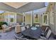 Charming outdoor patio featuring comfortable seating and a stylish dining area, perfect for gatherings at 403 Grassmeade Way, Snellville, GA 30078
