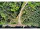 An aerial view of a tree-lined gravel road through a beautiful, lush green landscape at 537 Craven Rd, Roopville, GA 30170