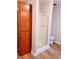 Bathroom features a wood-grain cabinet and a glass-enclosed shower, blending style and functionality at 3735 Fir Dr, Buford, GA 30518