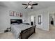 Inviting bedroom boasts a ceiling fan, neutral tones, and comfortable carpeting at 2705 Fox Hunt Way, Cumming, GA 30041