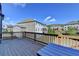 Wooden deck showcasing outdoor space and views of neighboring homes in a residential neighborhood at 2705 Fox Hunt Way, Cumming, GA 30041