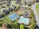 Overhead shot of the community pool and tennis courts at 4735 Belcrest Way, Cumming, GA 30040