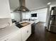 Open kitchen with stainless steel appliances and eat in bar area at 2638 Cleburne Pkwy, Powder Springs, GA 30127