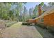 Spacious backyard featuring a brick home, lush greenery, and a patio area perfect for outdoor relaxation at 4650 Riversound Dr, Snellville, GA 30039