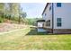 Spacious backyard with newly installed sod and a covered patio, ideal for outdoor activities and relaxation at 3962 Adler Cir, Buford, GA 30519