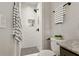 Contemporary bathroom with subway tile shower, modern fixtures, and minimalist design at 974 Shirley Se St, Smyrna, GA 30082