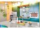 Contemporary kitchen featuring stainless steel appliances, granite countertops, and sleek green cabinetry at 130 Arizona Ne Ave # 415, Atlanta, GA 30307