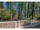 Scenic view from the backyard deck overlooking the lush greenery and peaceful wooded area at 934 Pine Cir, Woodstock, GA 30189