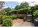 Private backyard featuring lush greenery, a charming brick wall, and an inviting outdoor space at 375 Highland Ne Ave # 508, Atlanta, GA 30312