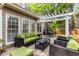Relax or entertain in the outdoor space with a covered patio featuring outdoor seating and dining at 1442 Valley Glen Way, Dunwoody, GA 30338