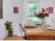 Intimate dining setting featuring hardwood floors, a window to the outside, and flower art at 705 Stewart Nw Cir, Marietta, GA 30064