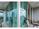 Spacious balcony with city views, featuring seating areas and glass railings for unobstructed sightlines at 1080 Peachtree Ne St # 3213, Atlanta, GA 30309