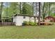 Charming backyard with wooden deck, privacy fence, and mature trees offering shade at 1587 Wainwright Se Dr, Atlanta, GA 30316