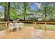 Relaxing backyard featuring a spacious deck, lush greenery and seating area at 1587 Wainwright Se Dr, Atlanta, GA 30316
