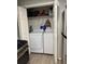 A compact laundry area with a washer and dryer conveniently located near the kitchen, offering practicality and efficiency at 1504 Augusta Se Dr, Marietta, GA 30067