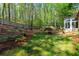 A spacious backyard features mature trees, lush landscaping, and a privacy fence at 660 Gran Heritage Way, Dacula, GA 30019