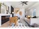 Open-concept living room with a fireplace, modern decor, and comfortable seating area at 906 Mcdaniel St, Atlanta, GA 30310