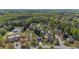 Aerial view showing the mature landscaping, neighborhood streets, community pool and tennis courts at 2625 Cross Springs Dr, Cumming, GA 30041