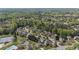 Aerial view shows the community pool, tennis court, and the winding, tree-lined neighborhood streets at 2625 Cross Springs Dr, Cumming, GA 30041