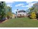 A well-maintained backyard with lush lawn, deck, and mature trees offering a private outdoor space at 2625 Cross Springs Dr, Cumming, GA 30041