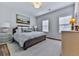 Comfortable bedroom with plush bedding, neutral decor, and lots of natural light from two windows at 6380 Cortland Walk, Alpharetta, GA 30005