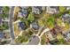 Aerial view of a charming home nestled among lush greenery and surrounded by well-maintained landscaping at 850 Highland Bend Cv, Alpharetta, GA 30022