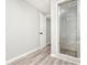 Clean and modern bathroom with a glass-enclosed shower stall at 1183 Woods Ne Cir, Atlanta, GA 30324