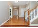Entryway featuring hardwood floors and staircase leading to the second floor at 2810 Stillwater Park Dr, Marietta, GA 30066