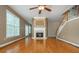 Living room with hardwood floors, fireplace, and natural light at 2810 Stillwater Park Dr, Marietta, GA 30066