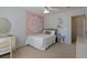 Bedroom showcasing neutral carpet, a decorative tapestry and furniture at 826 Buffington Way, Canton, GA 30115