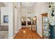 Open entryway with high ceilings, hardwood floors, and decorative accents at 2545 Amberbrook Ln, Grayson, GA 30017