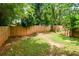 The backyard of this house features a wood fence and grass at 2896 Lakemont Sw Dr, Marietta, GA 30060