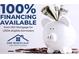 Announcing 100% financing available from DHI Mortgage for USDA eligible borrowers, displayed with a piggy bank and cash at 166 Aster Avenue, Locust Grove, GA 30248