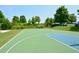Well maintained basketball court surrounded by mature trees and well-maintained landscaping at 204 Maple Creek Chase, Woodstock, GA 30188