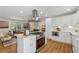 Modern kitchen with stainless steel range hood, white cabinets, stainless appliances and a kitchen island at 388 Pine Trl, Canton, GA 30115