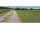 Gravel driveway leading to the house through the green grassy field and past a wooden fence at 5187 Parkview Rd, Social Circle, GA 30025