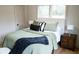Comfortable bedroom featuring a bed with pillows, hardwood floor, bedside tables, and natural light at 1395 Winburn Dr, East Point, GA 30344