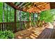 Spacious wooden deck features a pergola, perfect for outdoor relaxation and entertaining at 1418 Waterford Green Dr, Marietta, GA 30068