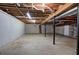 Large unfinished basement with exposed ceiling and concrete floor, ready to be customized at 5534 Blackhawk Dr, Acworth, GA 30102
