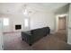 Spacious living room with a fireplace and cathedral ceiling at 660 Allens Landing Dr, Lawrenceville, GA 30045