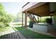 Back patio area with stairs, offering a relaxing outdoor space at 660 Allens Landing Dr, Lawrenceville, GA 30045