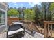 This cozy deck offers a view of a tree filled backyard at 3972 Church View Ln, Suwanee, GA 30024
