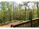 View from deck of wooded backyard with mature trees offering privacy at 2815 Cambridge Hills Rd, Cumming, GA 30041