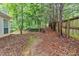 View of secluded backyard showcasing trees and a section of the fence, providing privacy at 209 Southerness Ct, Stockbridge, GA 30281